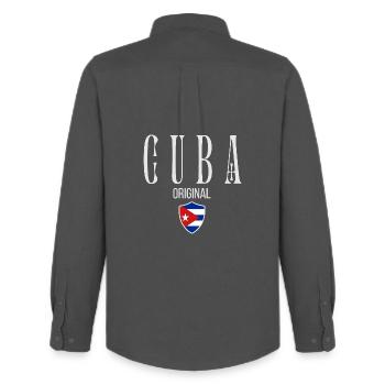 Cuban flag, proud Cuban - Men's Oxford Shirt by Stanley/Stella - anthracite - Back - AI Model Male 185 dark (185cm)