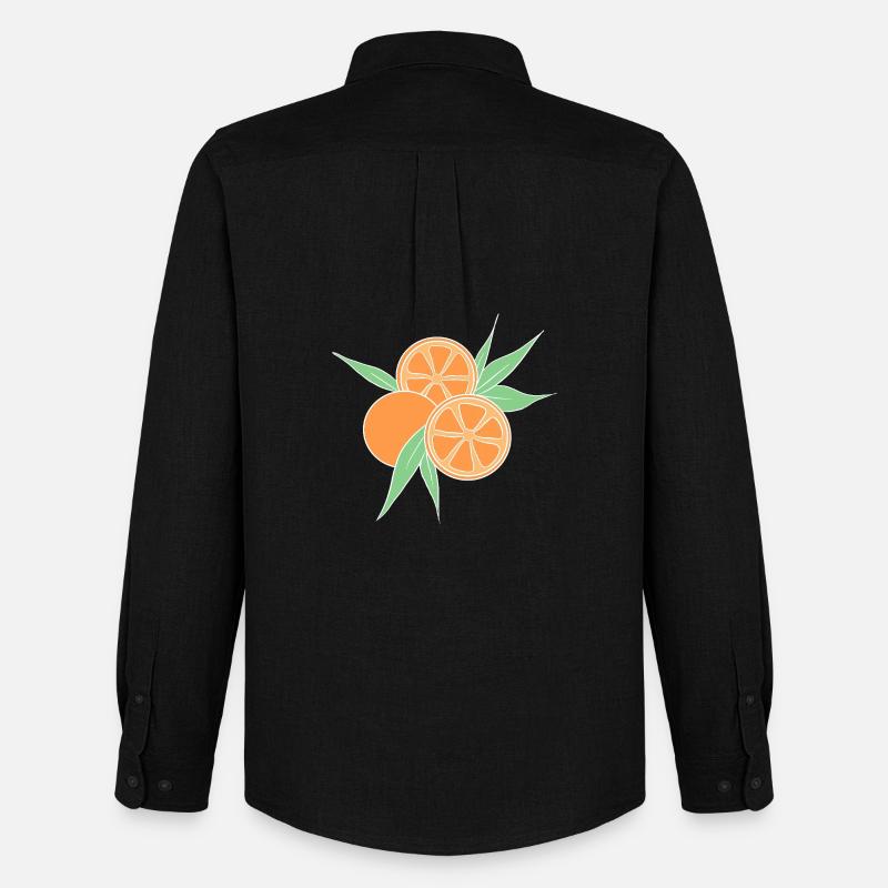Fresh Orange Citrus Fruit Illustration - Männer Oxford Hemd von Stanley/Stella - Schwarz