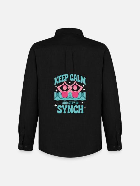 Synchronschwimmen Kunstschwimmen Wassersport - Männer Oxford Hemd von Stanley/Stella - Schwarz