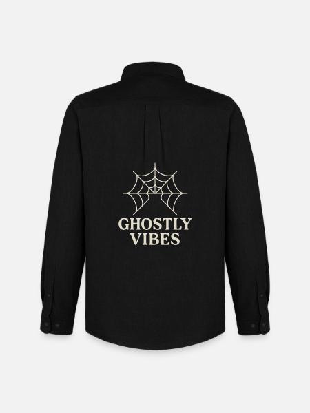 Spinnennetz Design mit Ghostly Vibes - Männer Oxford Hemd von Stanley/Stella - Schwarz