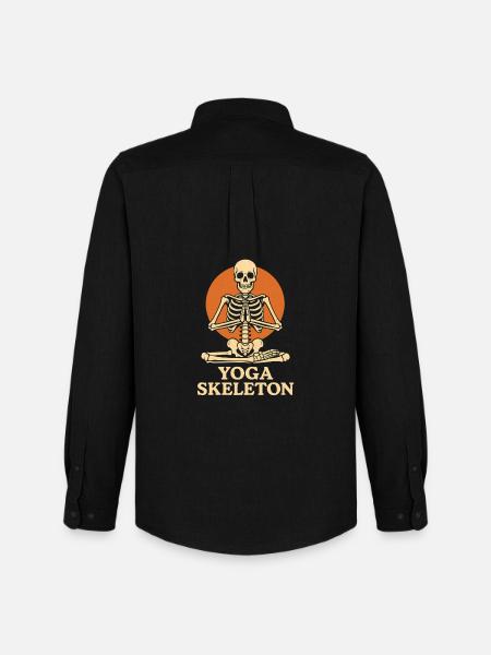 Yoga Skeleton Meditation Design - Männer Oxford Hemd von Stanley/Stella - Schwarz