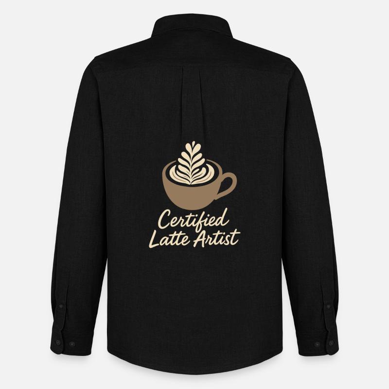 Barista Espresso Crew Kaffee Slinger Latte - Männer Oxford Hemd von Stanley/Stella - Schwarz