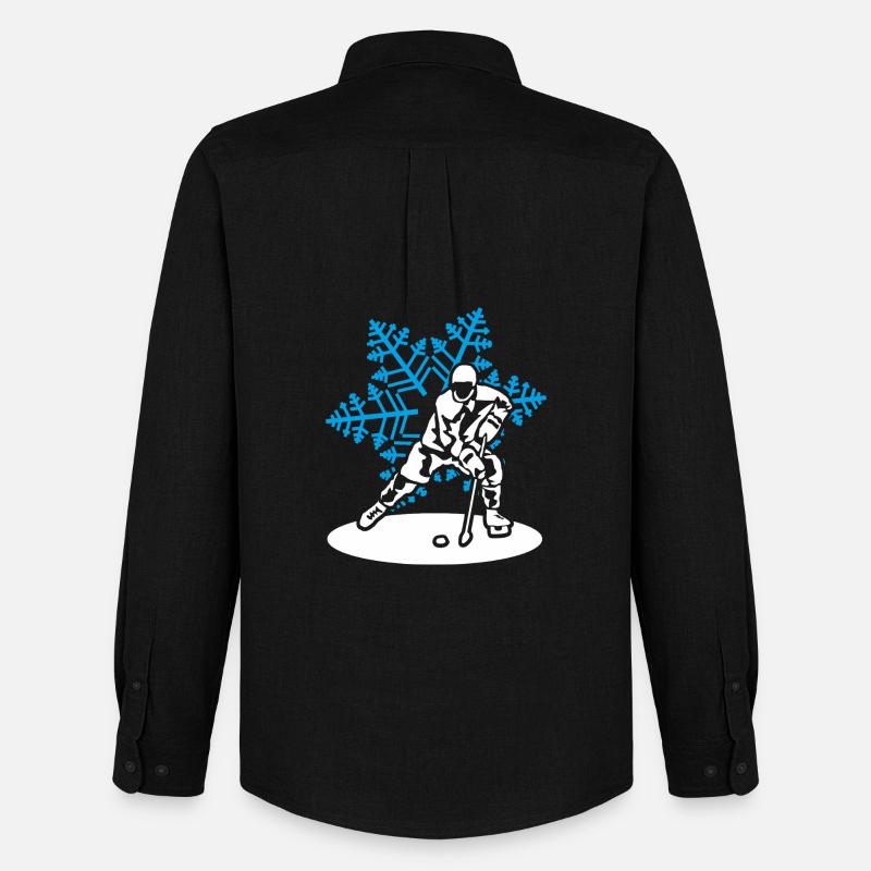 Eishockey Eiskristall Eishockeyspieler Geschenk - Männer Oxford Hemd von Stanley/Stella - Schwarz