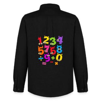 Motif Monstre Numérique Vibrant du Jour des Nombres - Chemise Oxford homme Stanley/Stella - noir - Dos - AI Model Male 185 dark (185cm)