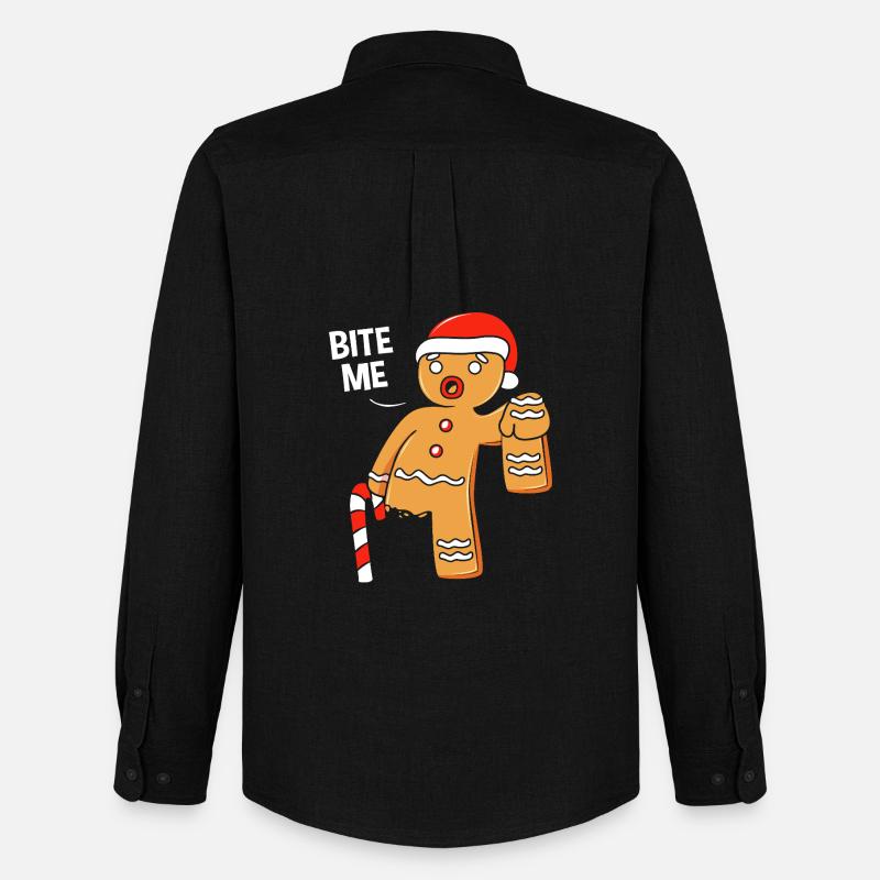 Lebkuchenmann Weihnachten Gingerbread Lebkuchen - Männer Oxford Hemd von Stanley/Stella - Schwarz