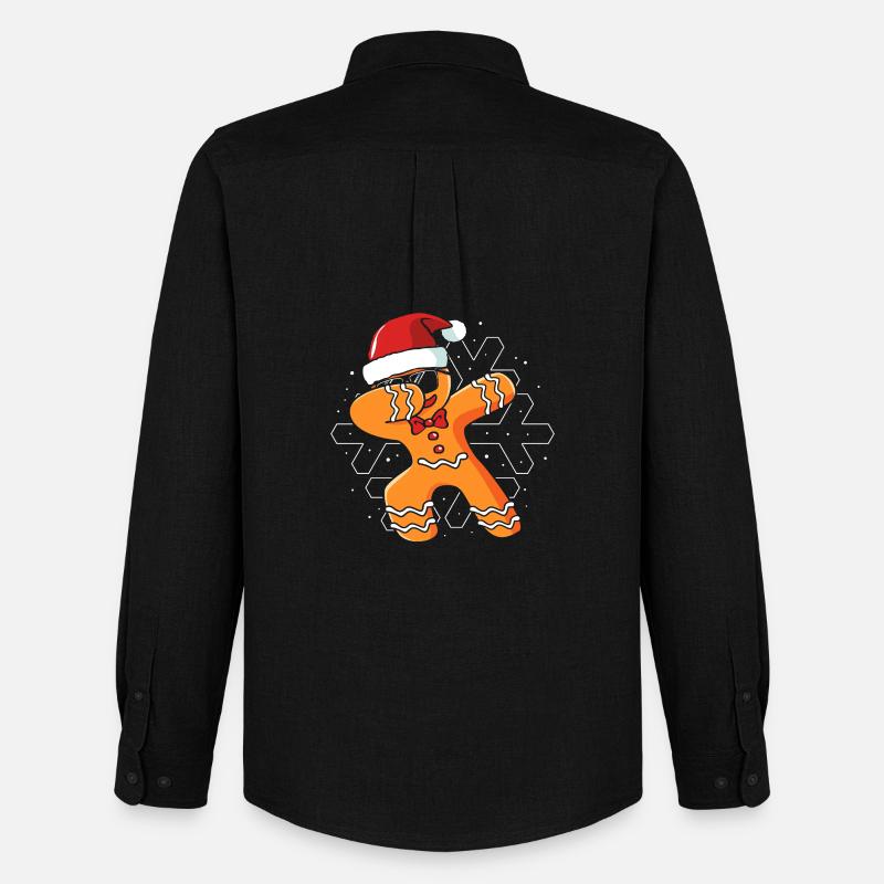 Weihnachten Lebkuchen Lebkuchenmann Gingerbread - Männer Oxford Hemd von Stanley/Stella - Schwarz