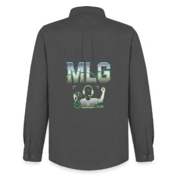 Gaming Console and Headset Major League Gaming - Men's Oxford Shirt by Stanley/Stella - anthracite - Back - AI Model Male 185 dark (185cm)