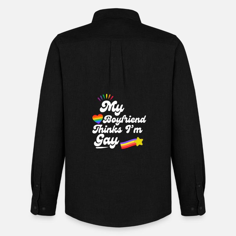 Rainbow Love Pride Erklärung - Männer Oxford Hemd von Stanley/Stella - Schwarz