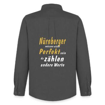 Nurembergers don't have to be perfect - Men's Oxford Shirt by Stanley/Stella - anthracite - Back - AI Model Male 185 dark (185cm)