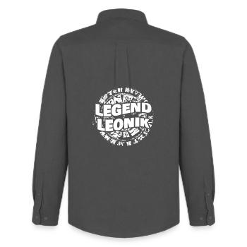 Mari Leonik - Chemise Oxford homme Stanley/Stella - charbon - Dos - AI Model Male 185 dark (185cm)