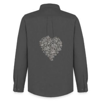 L’amour du café V3 - Chemise Oxford homme Stanley/Stella - charbon - Dos - AI Model Male 185 dark (185cm)