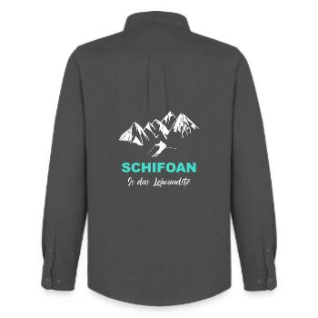 Le ski est la chose la plus facile - Chemise Oxford homme Stanley/Stella - charbon - Dos - AI Model Male 185 dark (185cm)