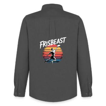 Frisbeast Retro Ultimate Frisbee Style For Athletes - Men's Oxford Shirt by Stanley/Stella - anthracite - Back - AI Model Male 185 dark (185cm)