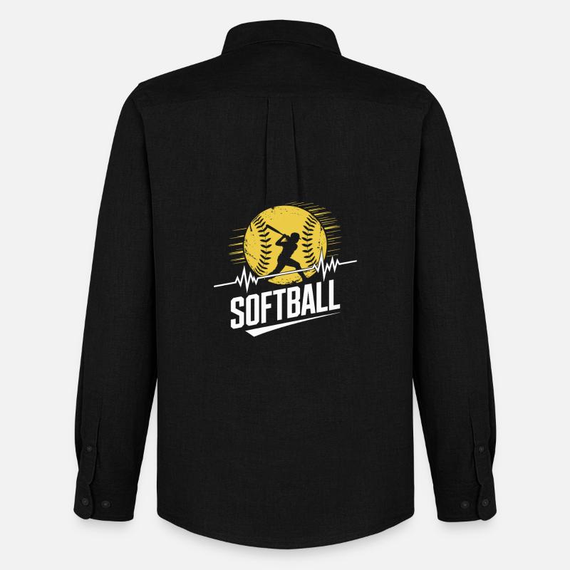 Softball - Männer Oxford Hemd von Stanley/Stella - Schwarz