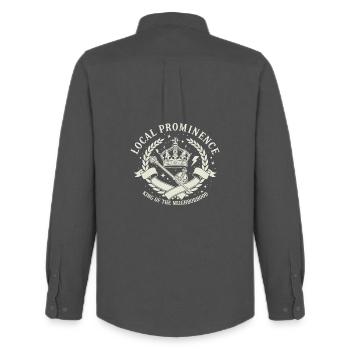 Roi du quartier - Chemise Oxford homme Stanley/Stella - charbon - Dos - AI Model Male 185 dark (185cm)