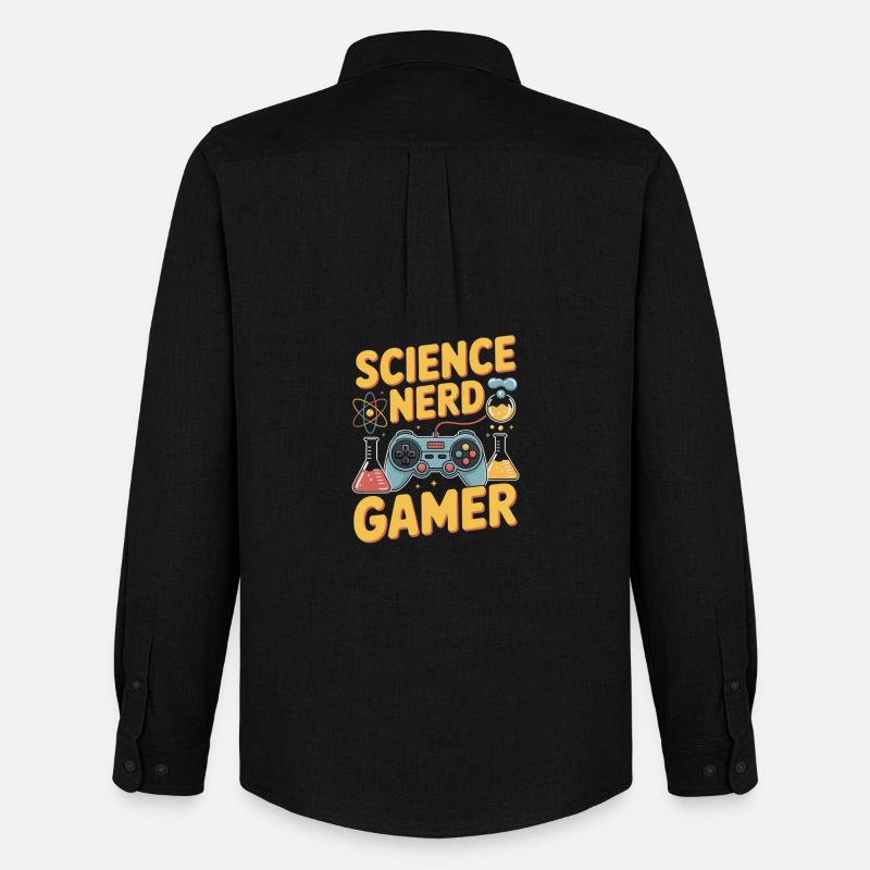 Science Nerd Gamer Controller Chemie Physik - Männer Oxford Hemd von Stanley/Stella - Schwarz
