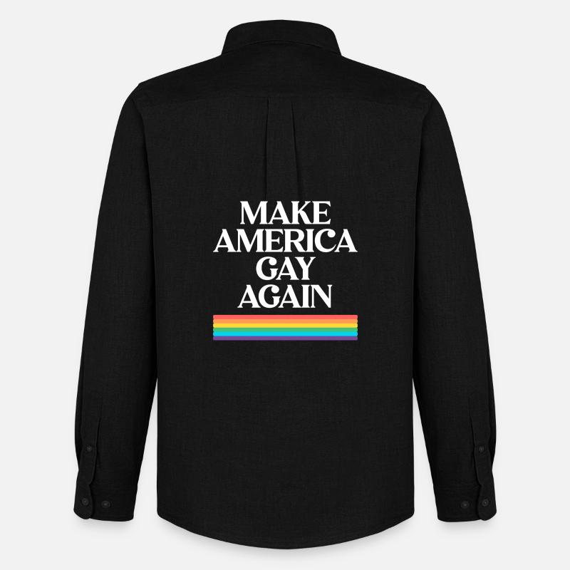 Make America Gay Again - Pride Design - Männer Oxford Hemd von Stanley/Stella - Schwarz