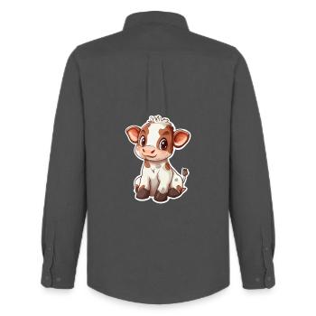 Vache - Chemise Oxford homme Stanley/Stella - charbon - Dos - AI Model Male 185 dark (185cm)