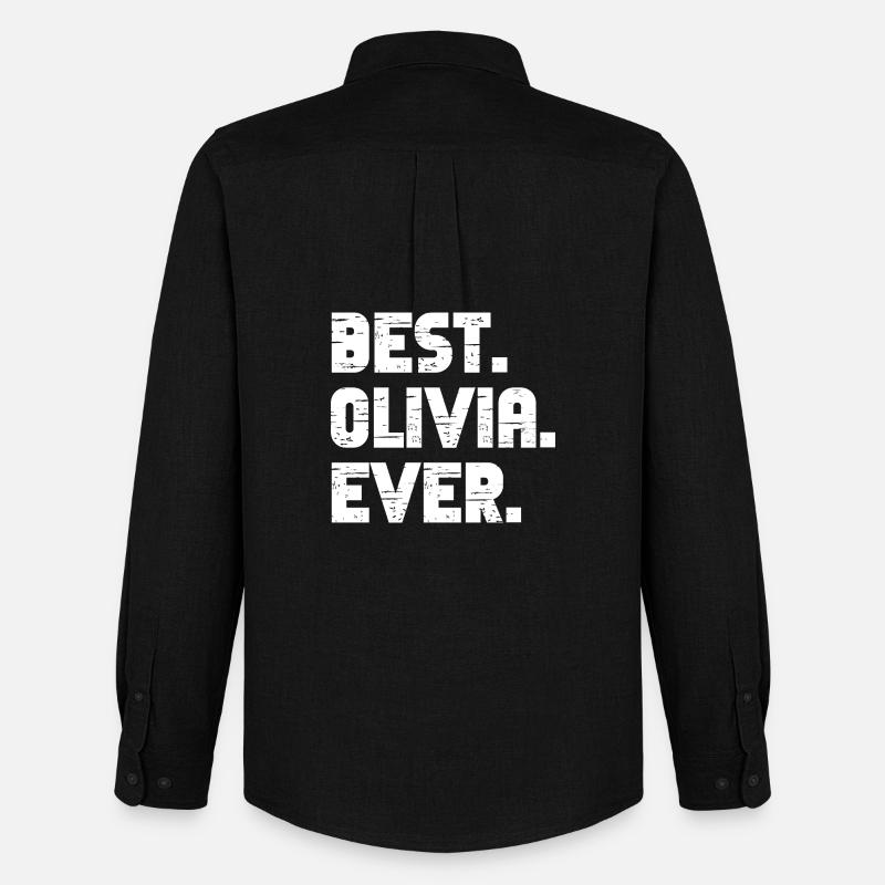 Best Olivia Ever Geschenk Spruch - Männer Oxford Hemd von Stanley/Stella - Schwarz