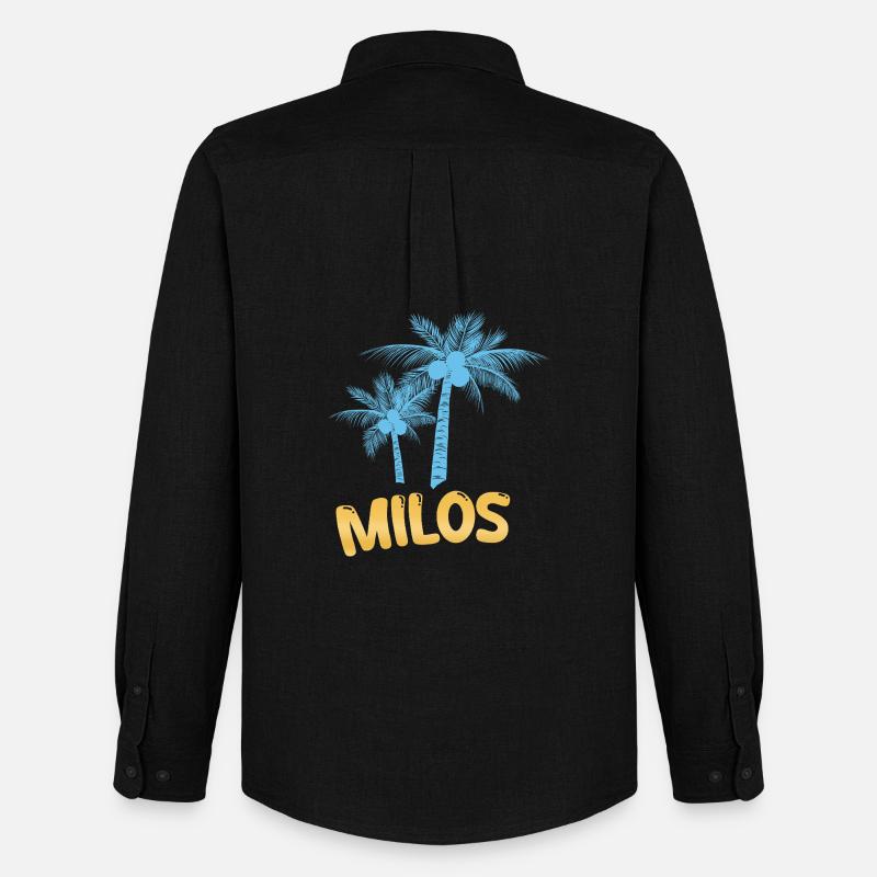 Milos Milos - Männer Oxford Hemd von Stanley/Stella - Schwarz
