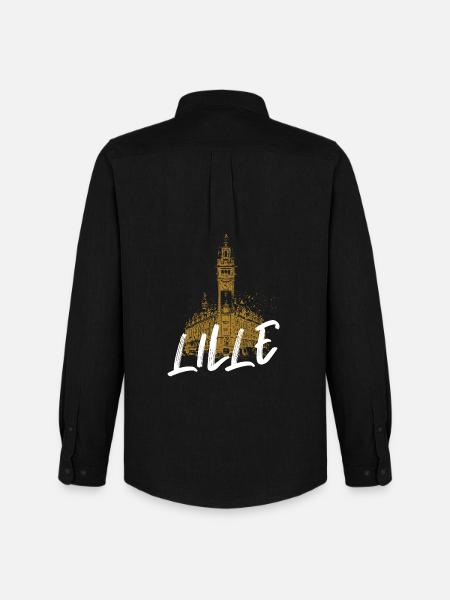 Tour of Old Lille with calligraphy - Men's Oxford Shirt by Stanley/Stella - black