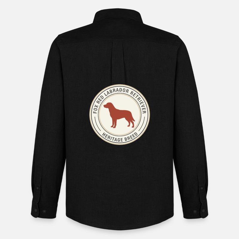 Labrador Retriever Emblem Design - Männer Oxford Hemd von Stanley/Stella - Schwarz