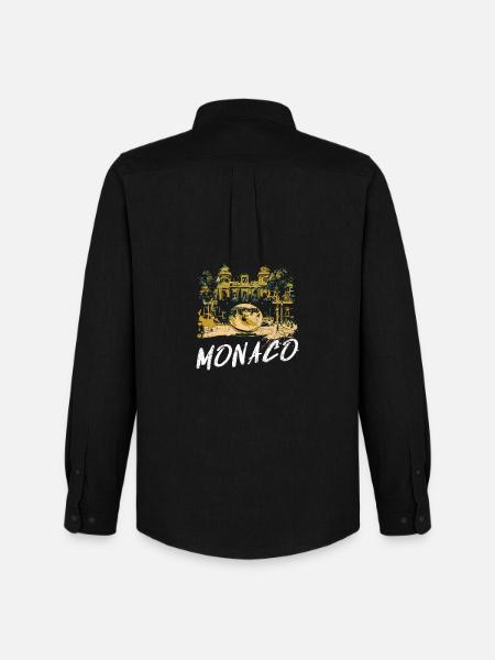 Monaco façade Casino, Globe Doré - Chemise Oxford homme Stanley/Stella - noir