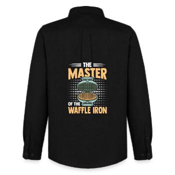 Gaufrier Maître Gaufrier Expert Professionnel - Chemise Oxford homme Stanley/Stella - noir - Dos - AI Model Male 185 dark (185cm)