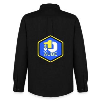 Morgendämmerung 10 - Männer Oxford Hemd von Stanley/Stella - Schwarz - Hinten - AI Model Male 185 dark (185cm)