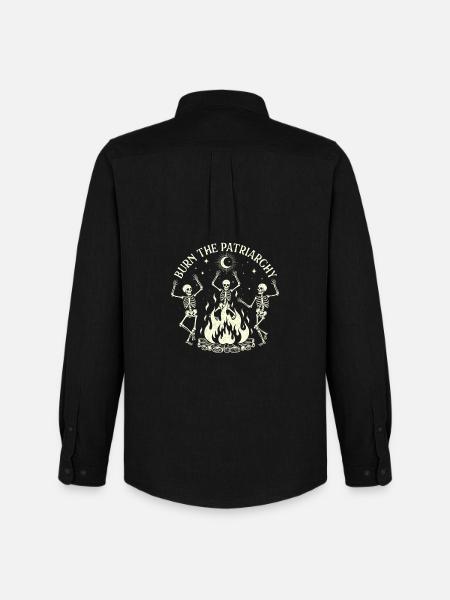 Burn The Patriarchy Spooky Halloween Feminist - Men's Oxford Shirt by Stanley/Stella - black