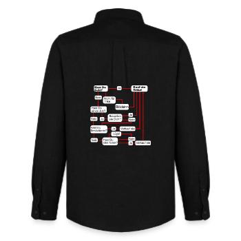 Decision aid for trike purchase, flowchart satire - Men's Oxford Shirt by Stanley/Stella - black - Back - AI Model Male 185 dark (185cm)