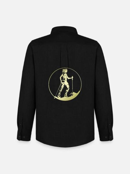 Nordic Walking Silhouette - Men's Oxford Shirt by Stanley/Stella - black