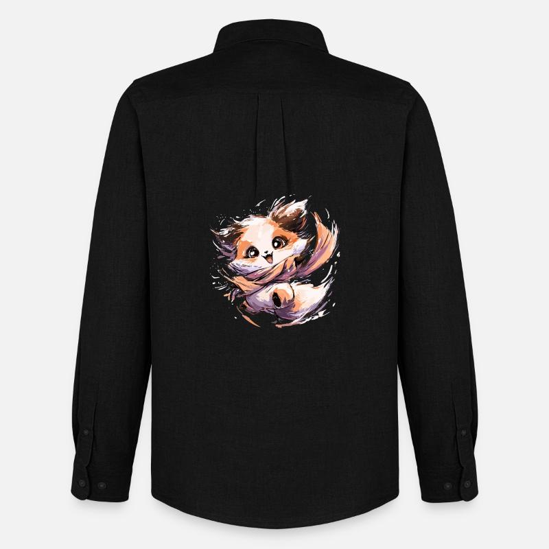 Fuchs mit Schal | Tanzender Fuchs - Männer Oxford Hemd von Stanley/Stella - Schwarz