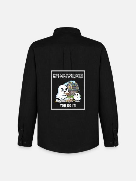 My favorite ghost - Men's Oxford Shirt by Stanley/Stella - black