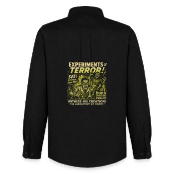 Experiments of the Terror Lab Movie Poster Halloween - Men's Oxford Shirt by Stanley/Stella - black - Back - AI Model Male 185 dark (185cm)