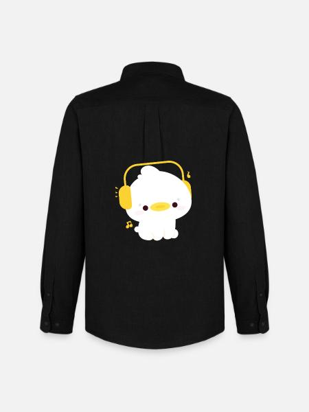 Canard avec écouteurs - Chemise Oxford homme Stanley/Stella - noir