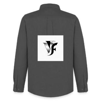 VF Monogramm Metallisch - Männer Oxford Hemd von Stanley/Stella - Anthrazit - Hinten - AI Model Male 185 dark (185cm)