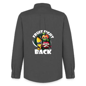 Fruit Fight Back - Men's Oxford Shirt by Stanley/Stella - anthracite - Back - AI Model Male 185 dark (185cm)