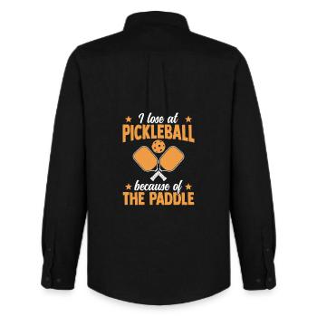 Pickleball Losing Excuses Paddleball Racket - Men's Oxford Shirt by Stanley/Stella - black - Back - AI Model Male 185 dark (185cm)