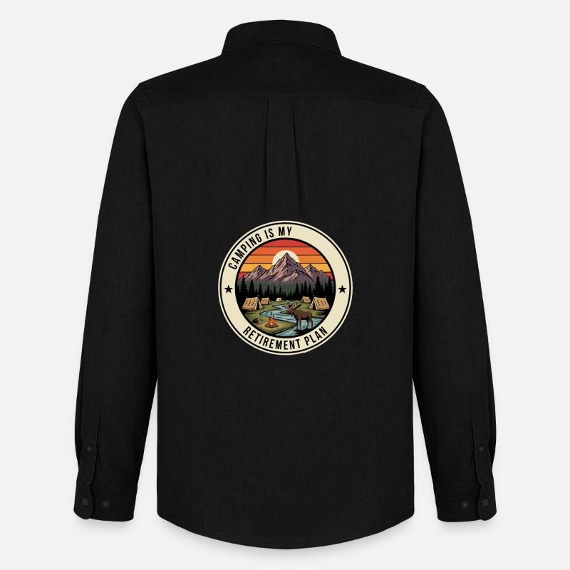 Retiree Camping Retirement Plan - Männer Oxford Hemd von Stanley/Stella - Schwarz
