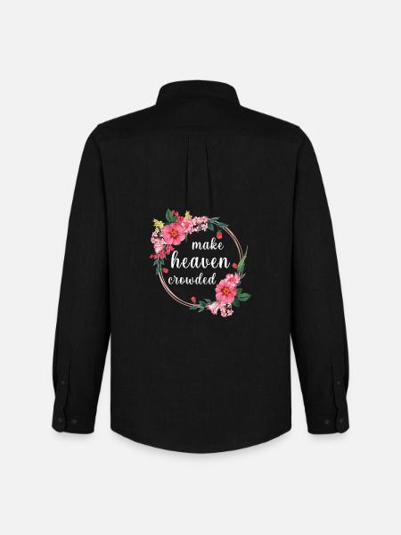 Make Heaven Crowded Glaube Blumen Design - Männer Oxford Hemd von Stanley/Stella - Schwarz