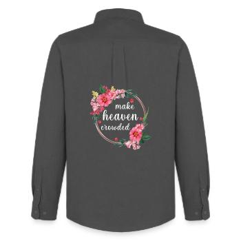 Make Heaven Crowded Faith Flowers Design - Men's Oxford Shirt by Stanley/Stella - anthracite - Back - AI Model Male 185 dark (185cm)