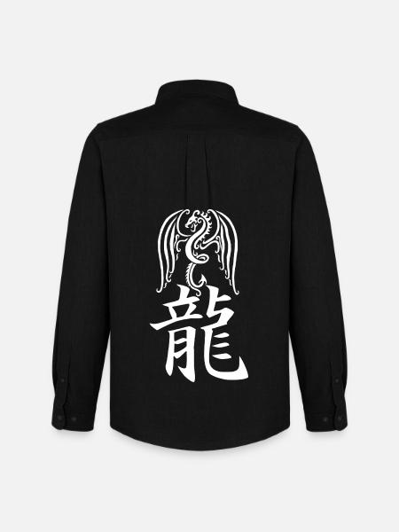 White Dragon manga - Men's Oxford Shirt by Stanley/Stella - black