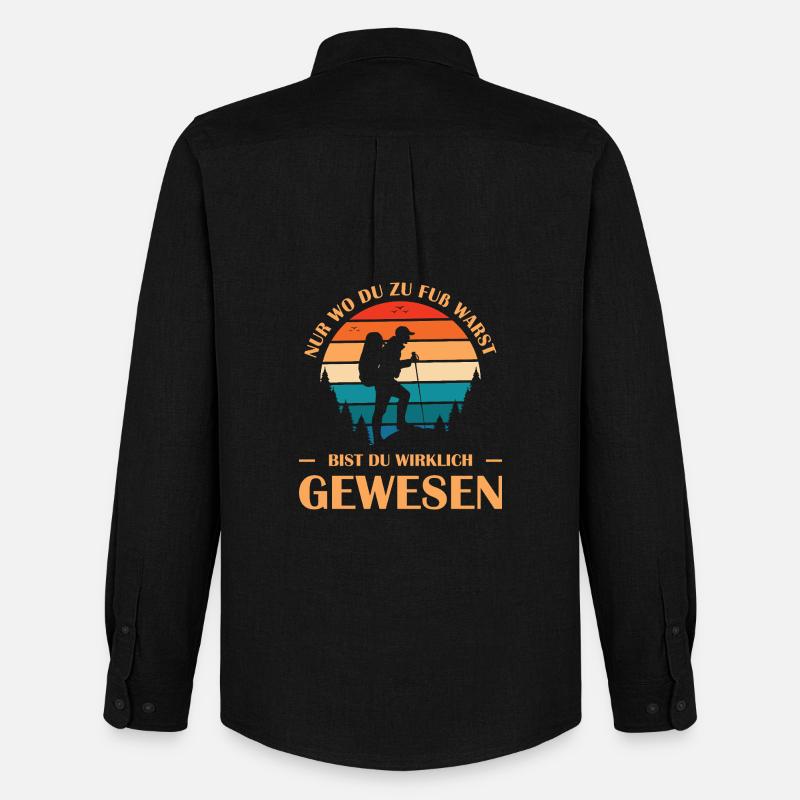 Wandern Sprüche Wanderer Wanderoutfits - Männer Oxford Hemd von Stanley/Stella - Schwarz
