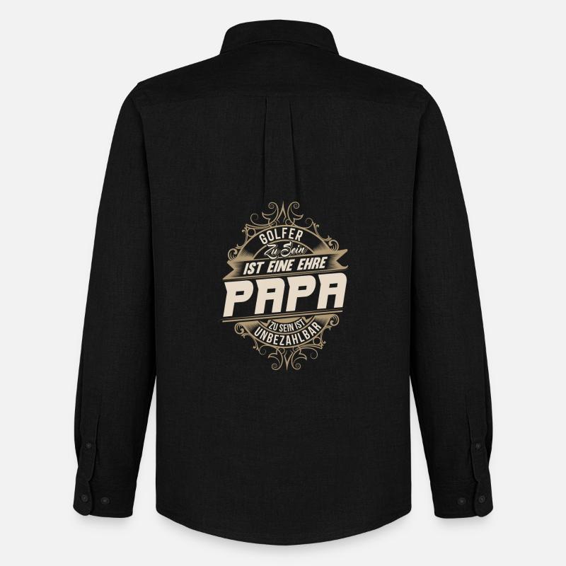 Golfer Papa - Männer Oxford Hemd von Stanley/Stella - Schwarz