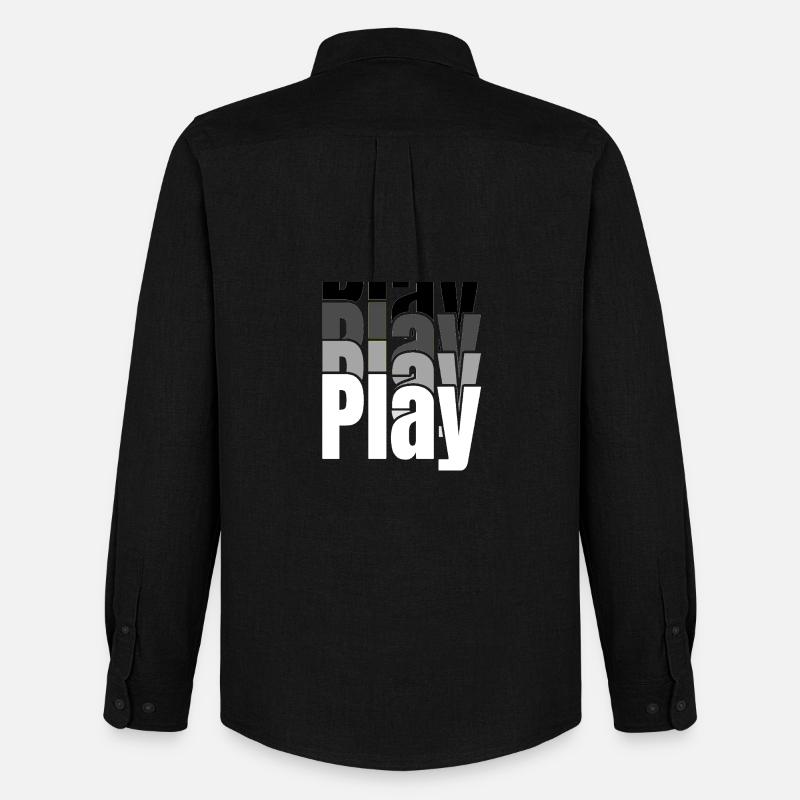 Overlapping Play Typography - Men's Oxford Shirt by Stanley/Stella - black