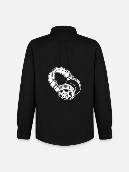 Headphone Silhouette: DJ & Music Vibes - Men's Oxford Shirt by Stanley/Stella - black
