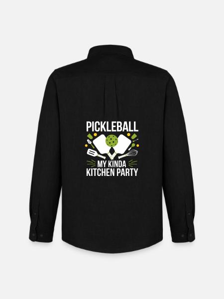 Pickleball My Kinda Kitchen Party - Men's Oxford Shirt by Stanley/Stella - black