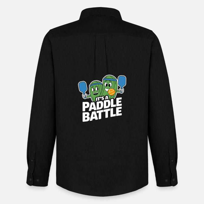 Paddleball Pickleball Geschenk Paddle Battle - Männer Oxford Hemd von Stanley/Stella - Schwarz