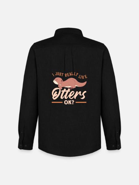 Seeotter Wie Otter Niedlich - Männer Oxford Hemd von Stanley/Stella - Schwarz